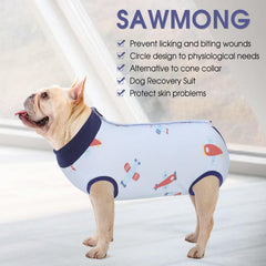 SAWMONG traje de recuperación para perros, vista trasera, comodidad y cobertura