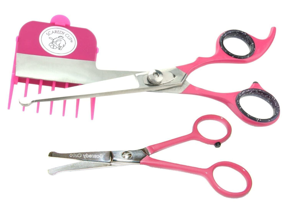 Scaredy Cut No Buzz: tijeras seguridad para perros, sesión suave y silenciosa en casa.