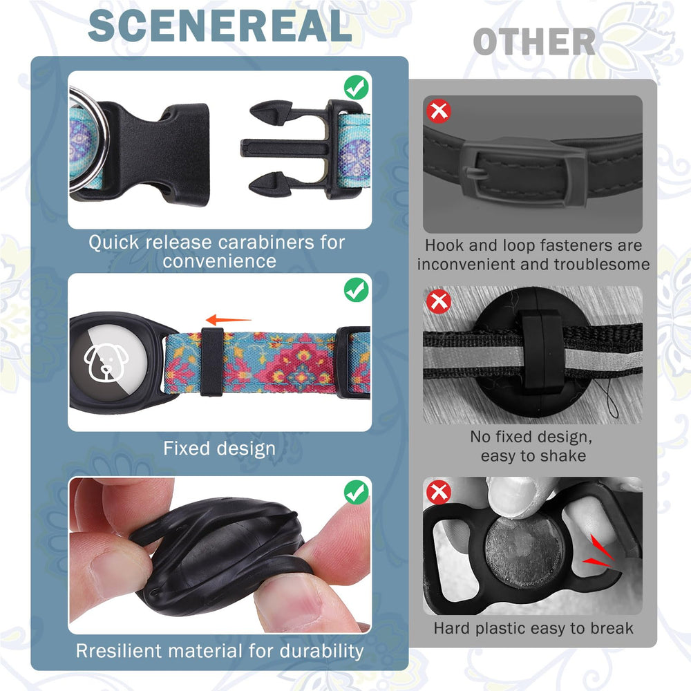 SCENEREAL anillo D collar robusto para placa y correa.