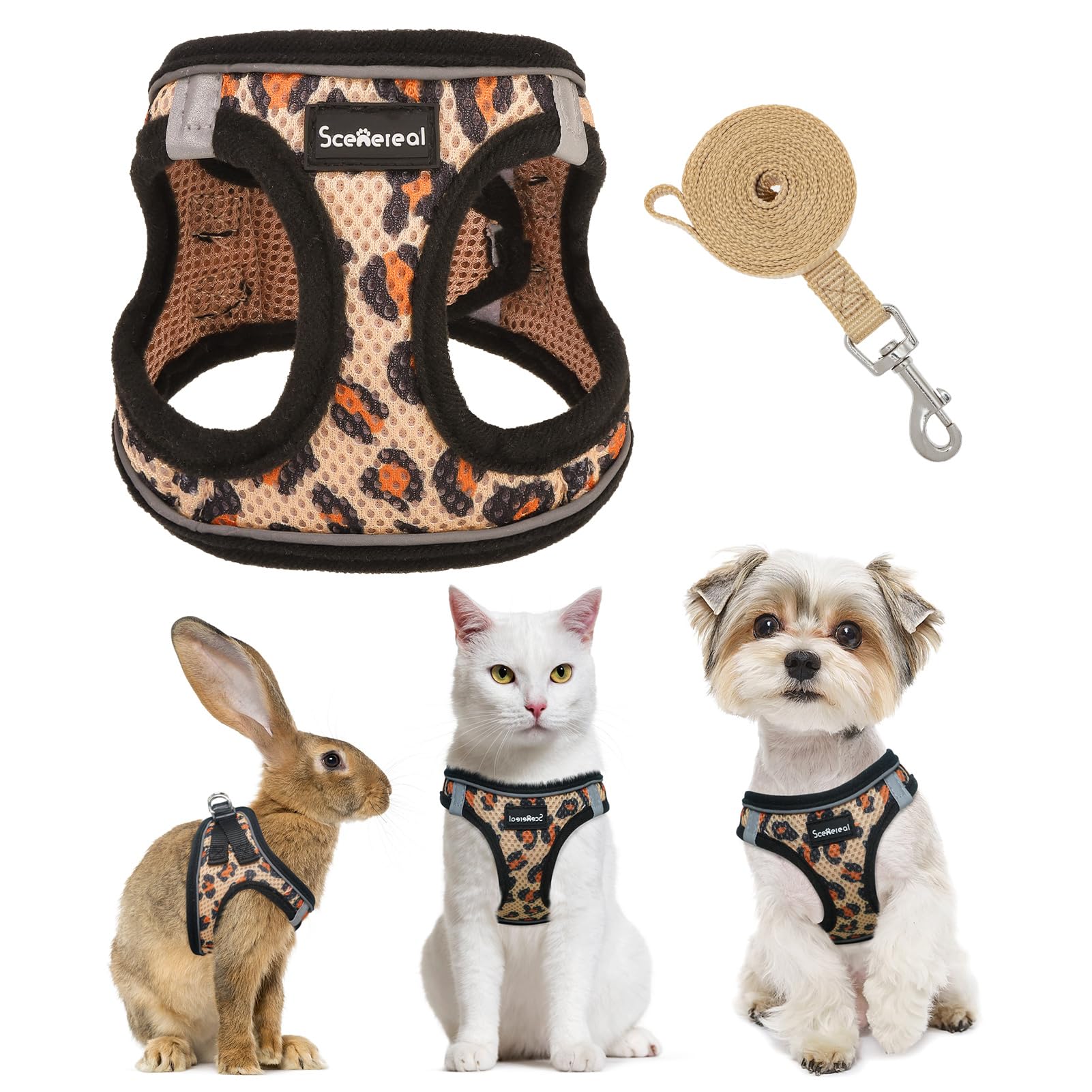 SCENEREAL arnés para gatos con malla de aire, cómodo para paseos diarios.