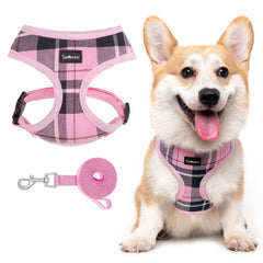 SCENEREAL arnés perro malla suave rosa para paseos cómodos.