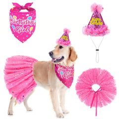 SCENEREAL Bandana de cumpleaños para perro, estilo princesa y color para fotos