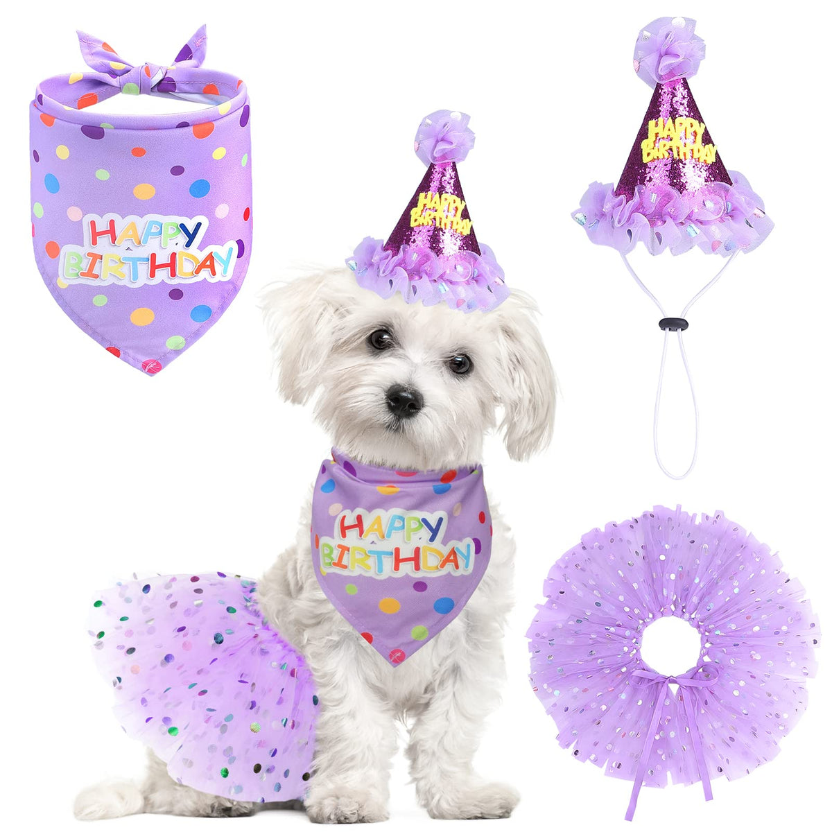 SCENEREAL bandana de cumpleaños para perros, ideal para fotos festivas.