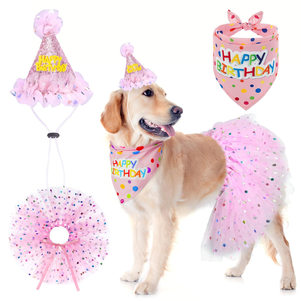 SCENEREAL bandana de cumpleaños para perro, suave y transpirable para fiestas.