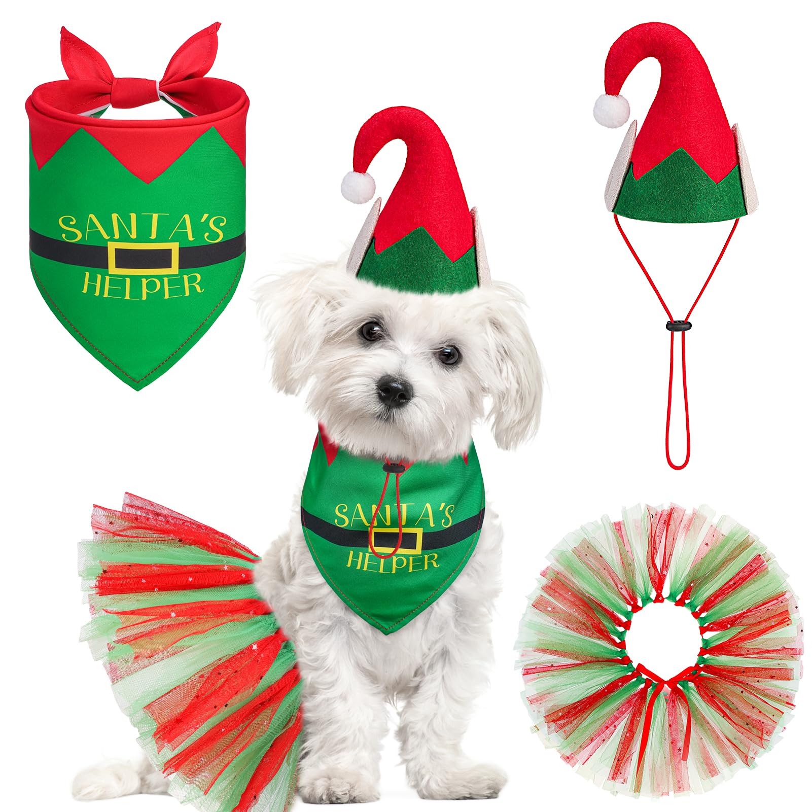 SCENEREAL bandana navideña para perro, ideal para estilos festivos y fotos memorables.