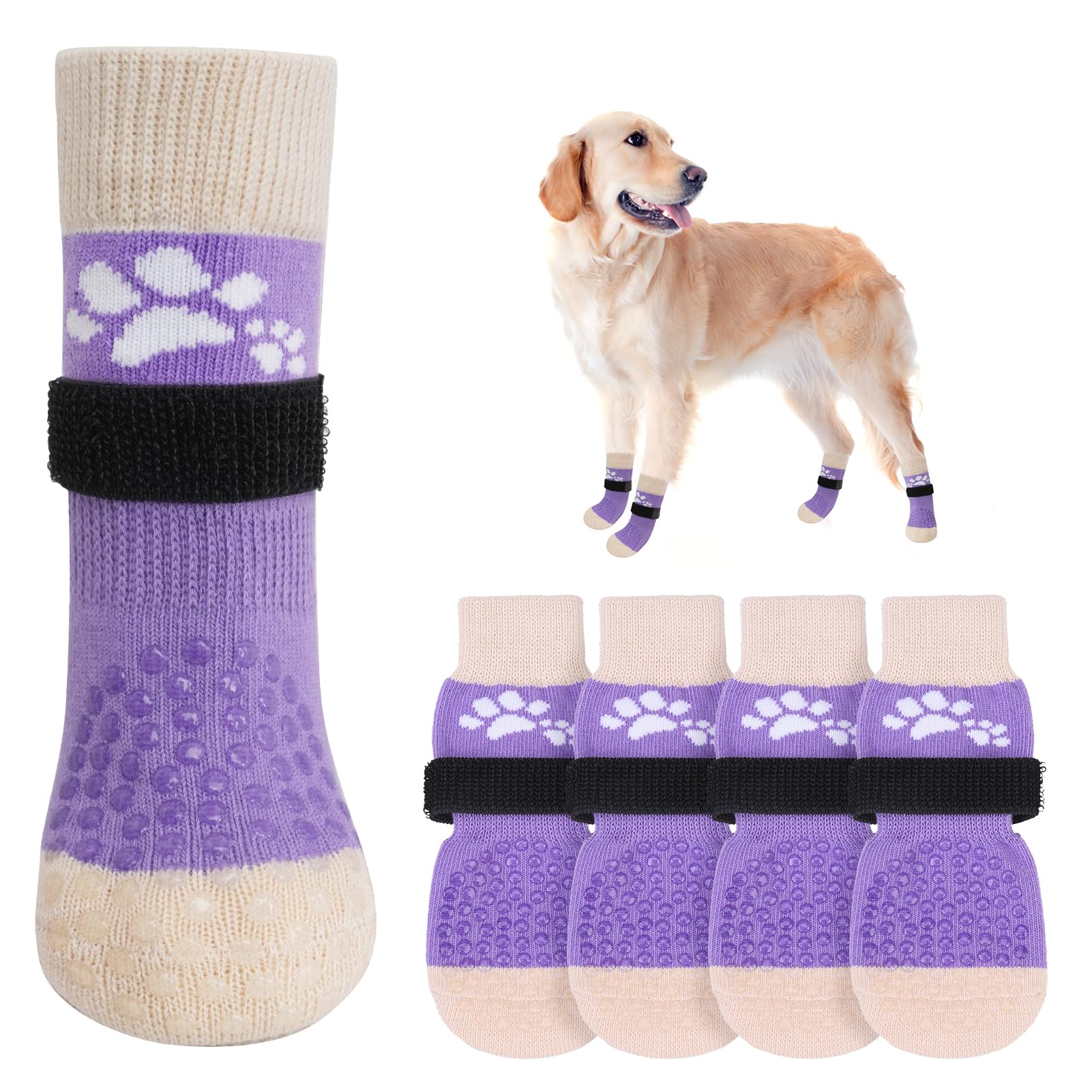 SCENEREAL calcetines antideslizantes para perro con agarre en suelos de madera