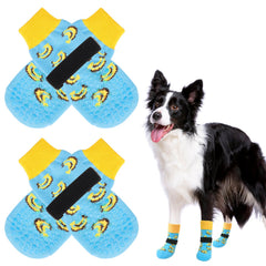 SCENEREAL Calcetines Antideslizantes para Perro, enfoque en piso de madera, evitan resbalones.