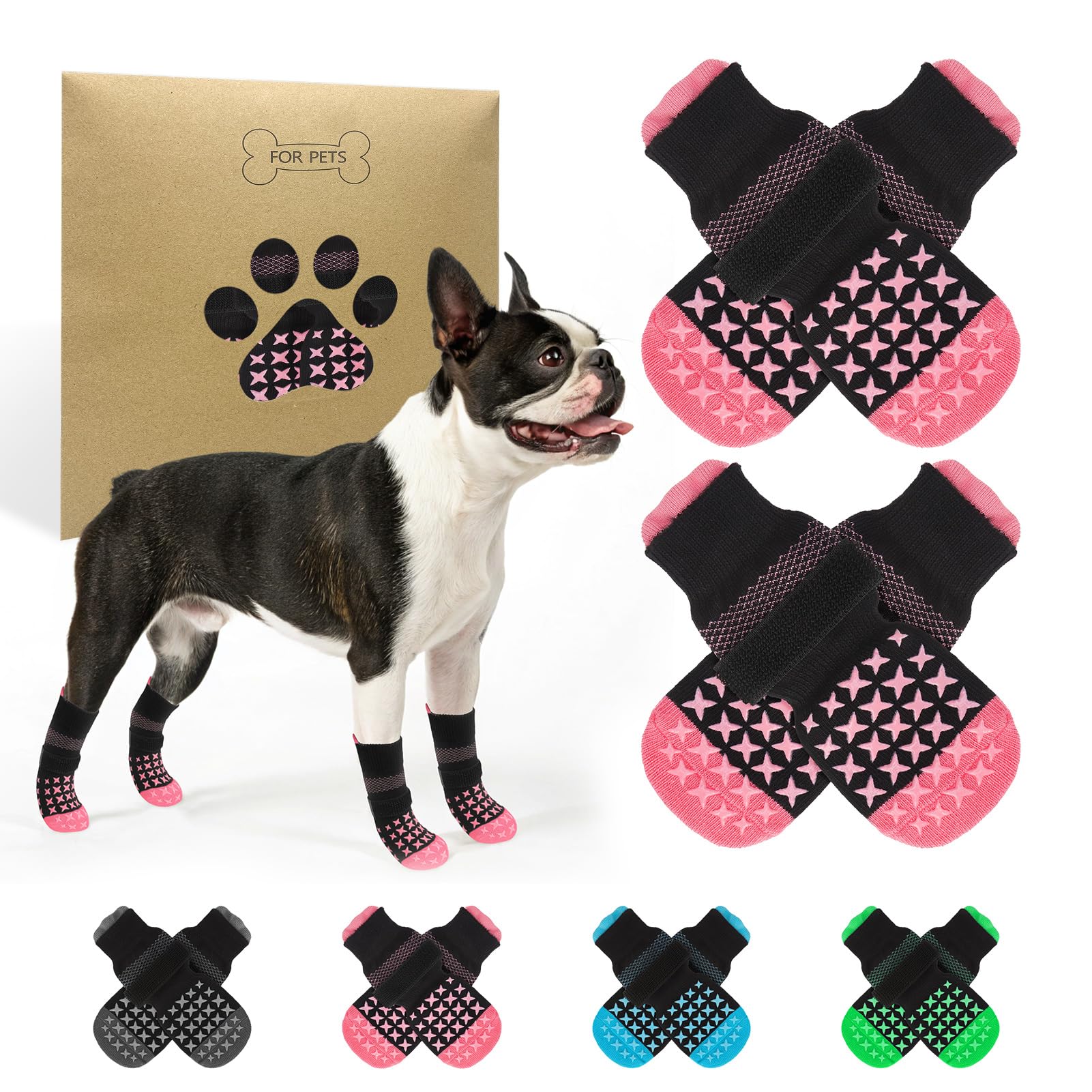 SCENEREAL calcetines antideslizantes para perros brindan mayor tracción en suelos lisos