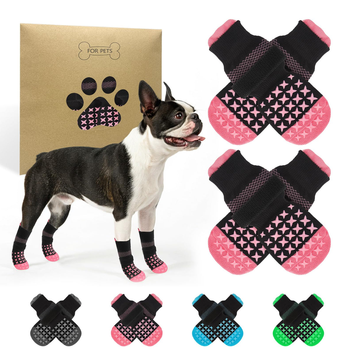 SCENEREAL calcetines antideslizantes para perros brindan mayor tracción en suelos lisos