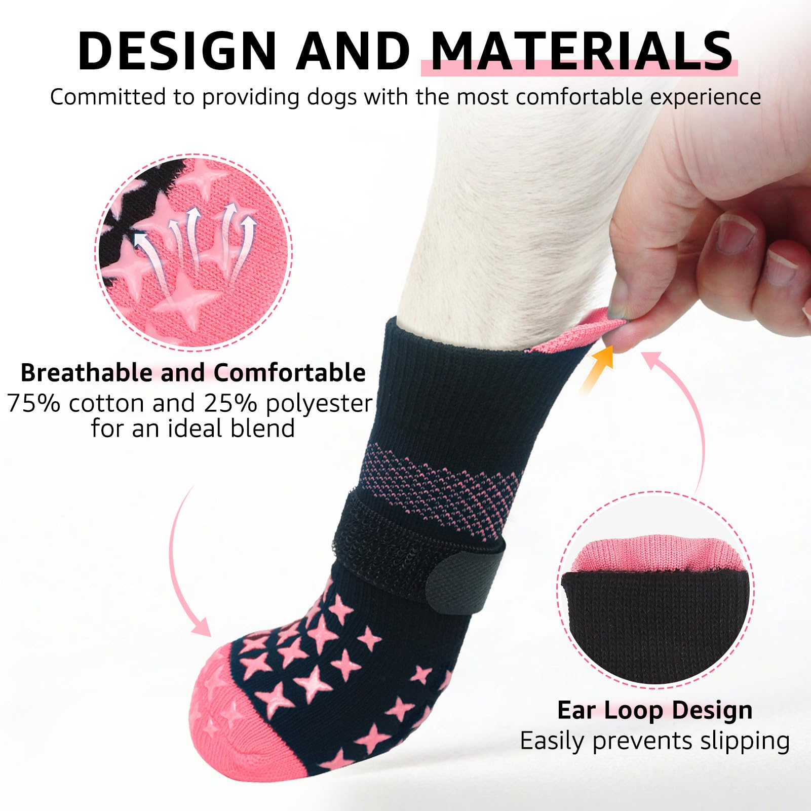 SCENEREAL calcetines para perros con ajuste seguro evitan deslizamientos en casa