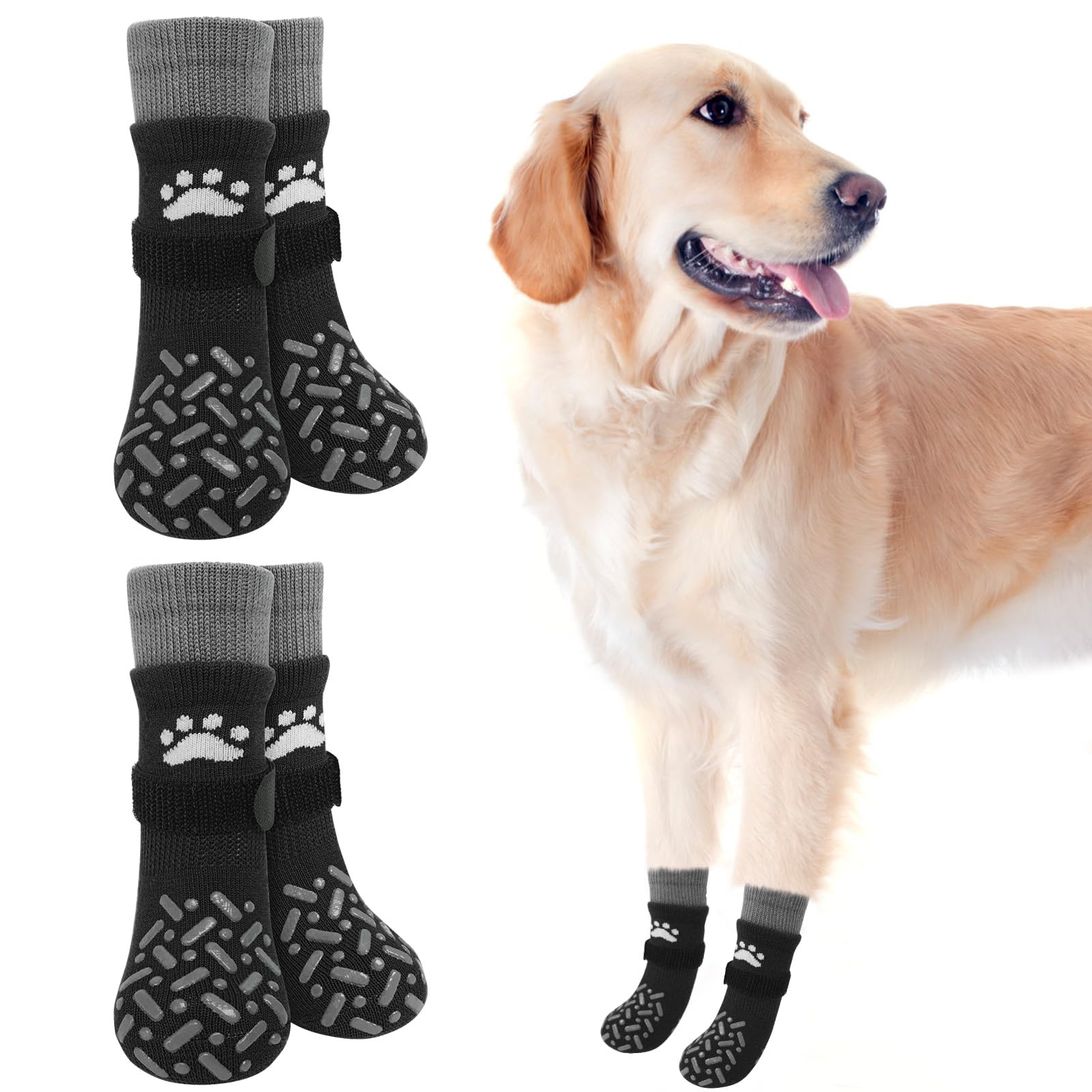 SCENEREAL calcetines para patas antideslizantes que mejoran la tracción en suelos lisos.