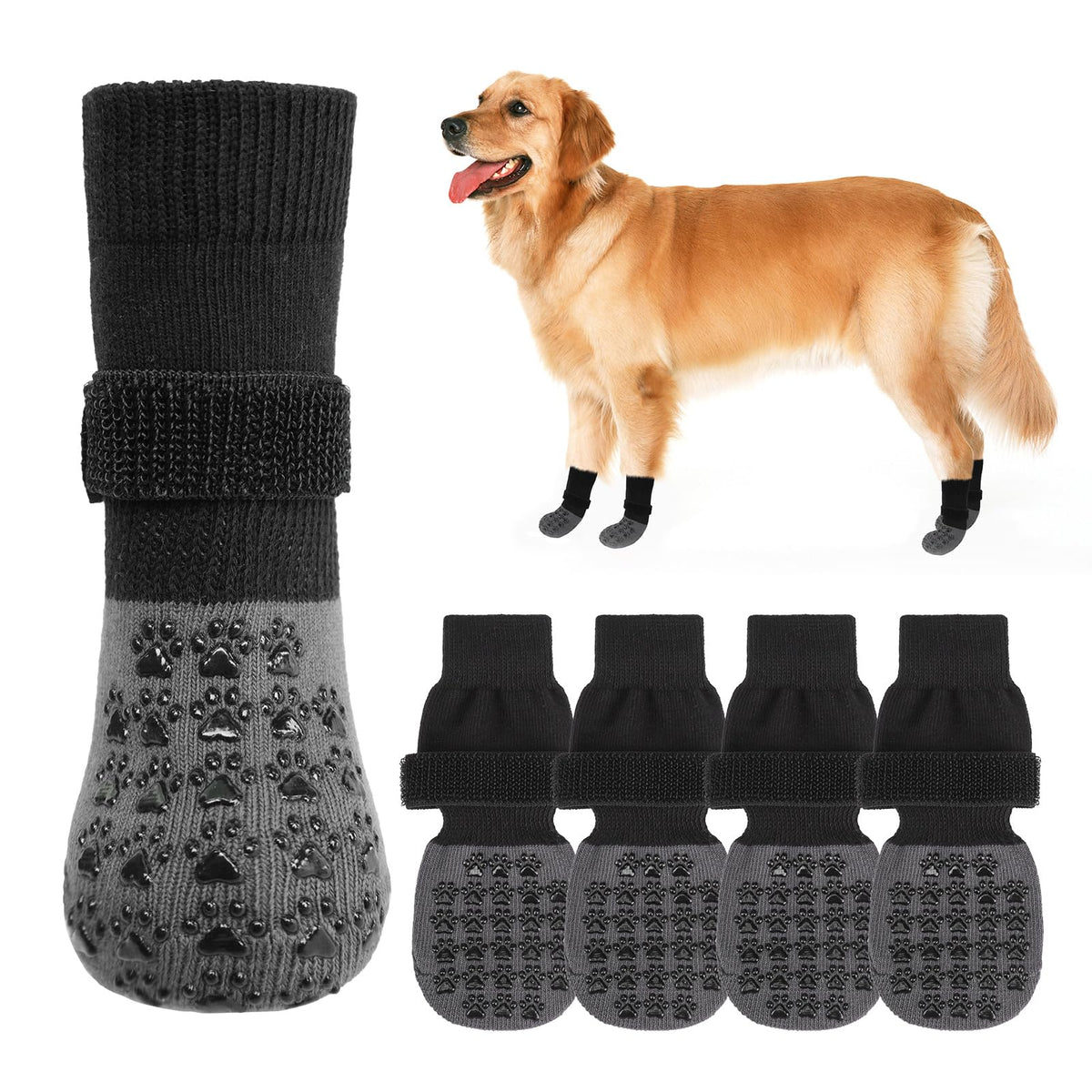 SCENEREAL calcetines para perros con agarre antideslizante en las patas.
