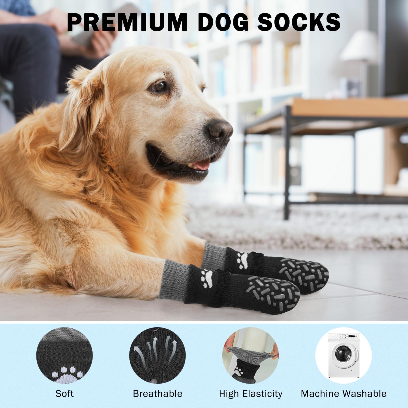 SCENEREAL calcetines con huellas para perros con estilo y función.