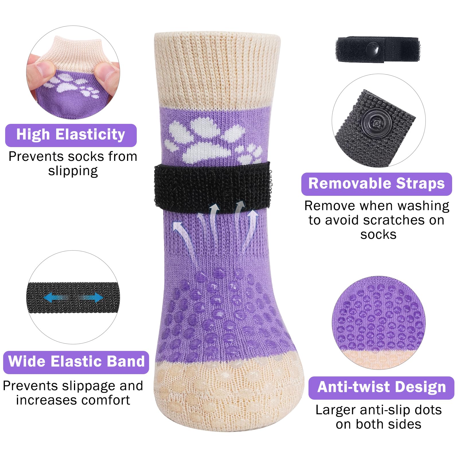 SCENEREAL calcetines con adherencia en ambos lados para mayor tracción durante paseos