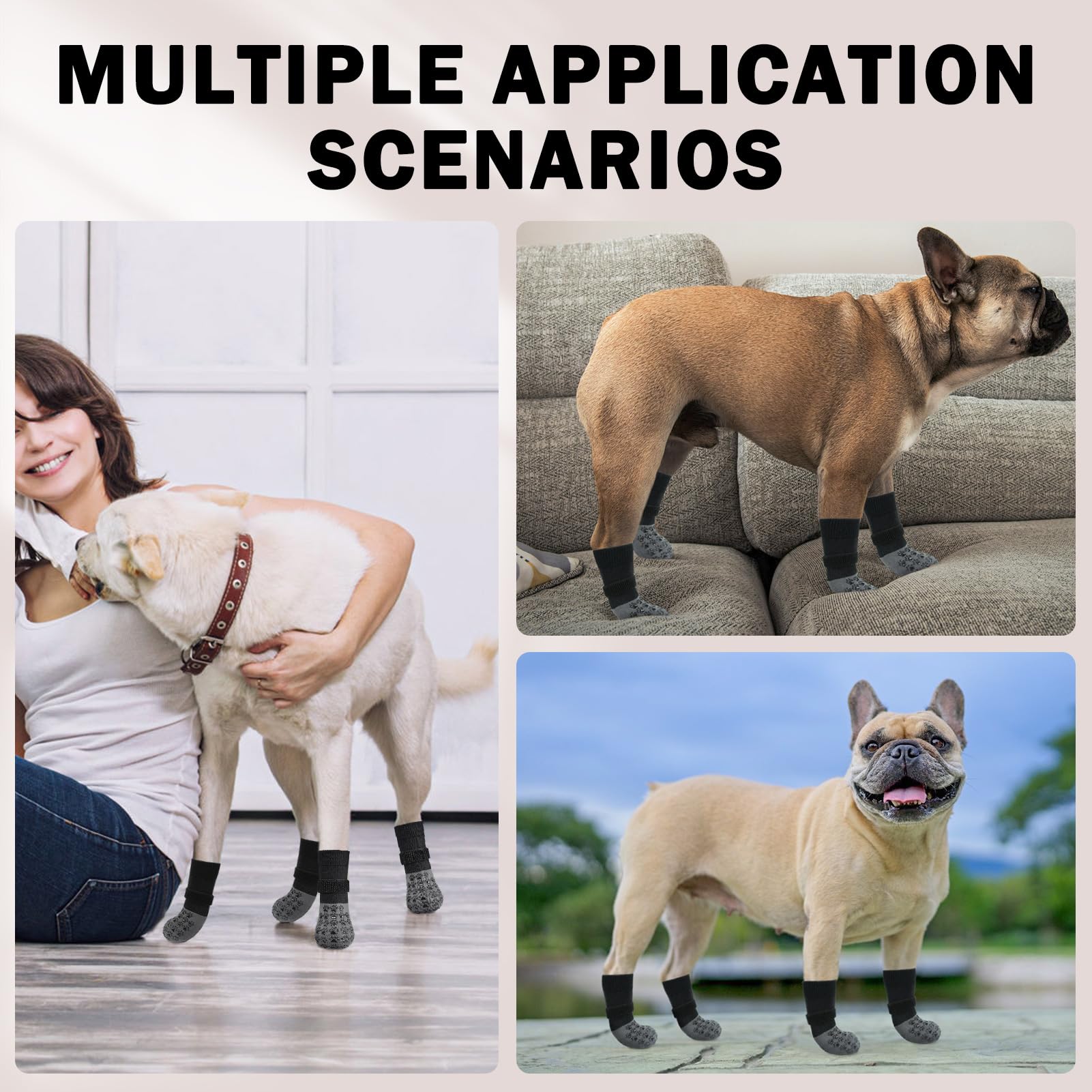 SCENEREAL calcetines para perro evitan lamer las patas en interior.