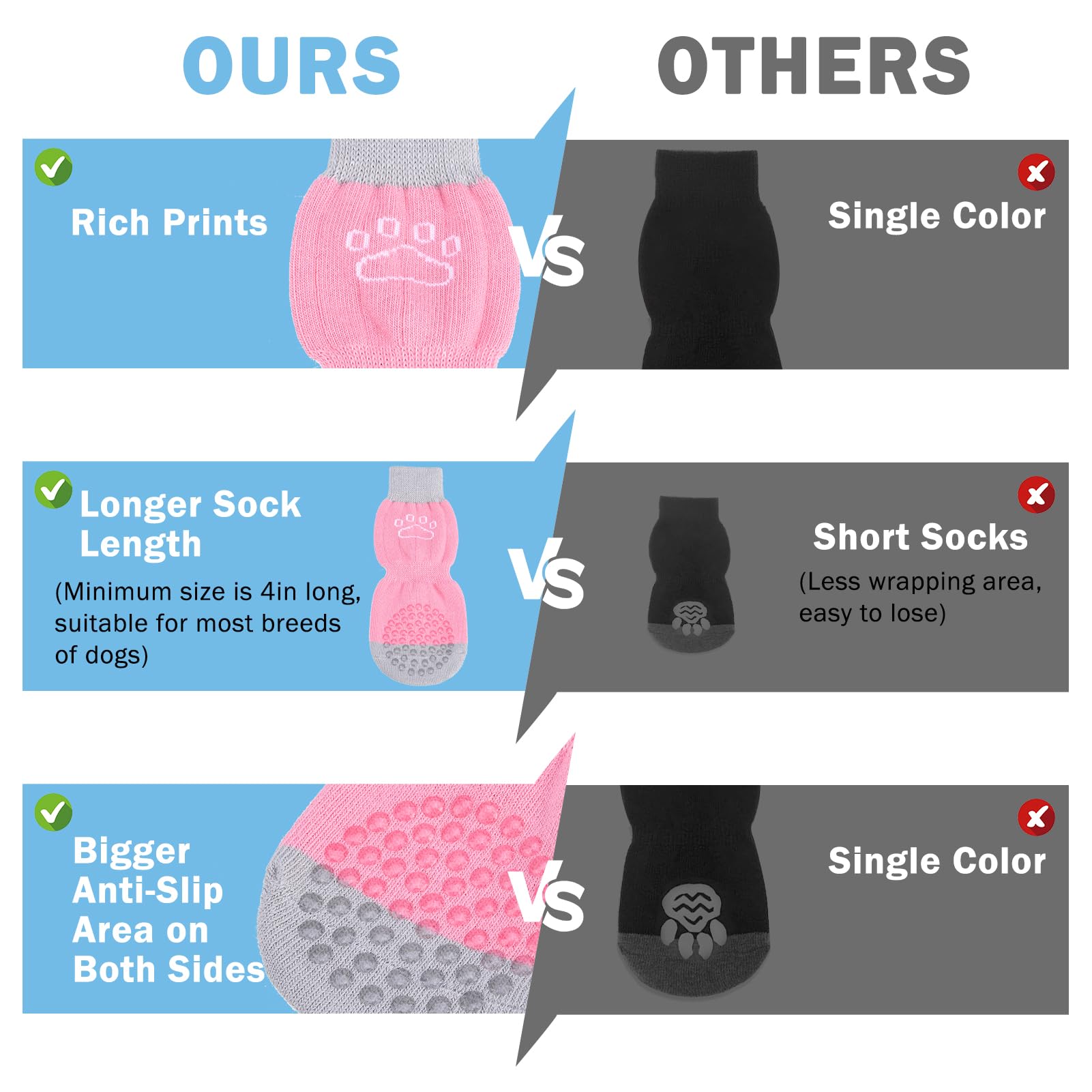 SCENEREAL Calcetines para perros reducen deslizamiento en pavimentos duros
