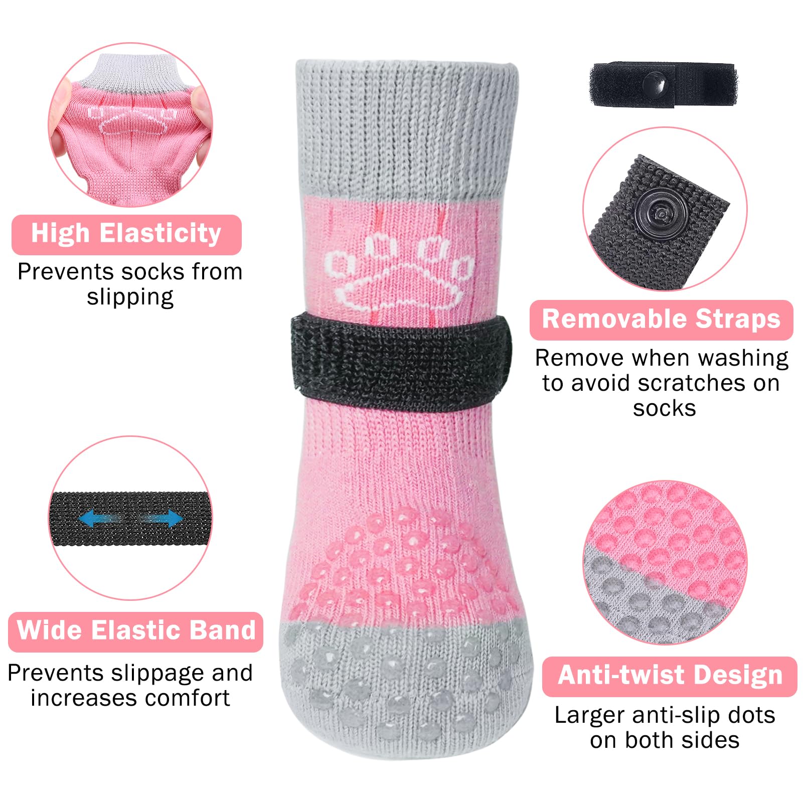 SCENEREAL Calcetines para perros protegen patas en suelos resbaladizos y muebles
