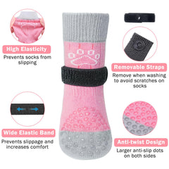 SCENEREAL Calcetines para perros protegen patas en suelos resbaladizos y muebles