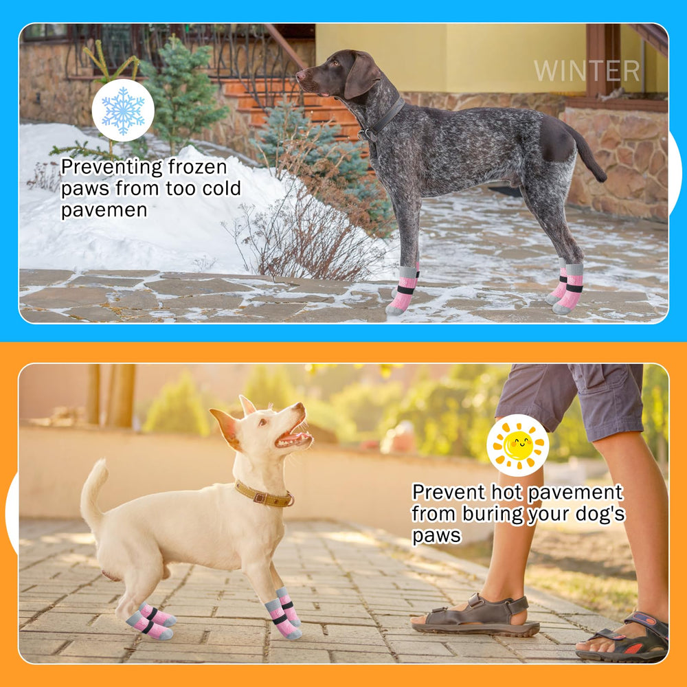 SCENEREAL Calcetines para perros con diseño rosa, ideales para entrenamiento suave