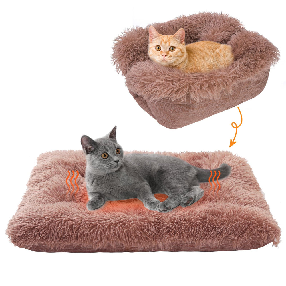 SCENEREAL cama gato auto caliente peluche para descanso cálido