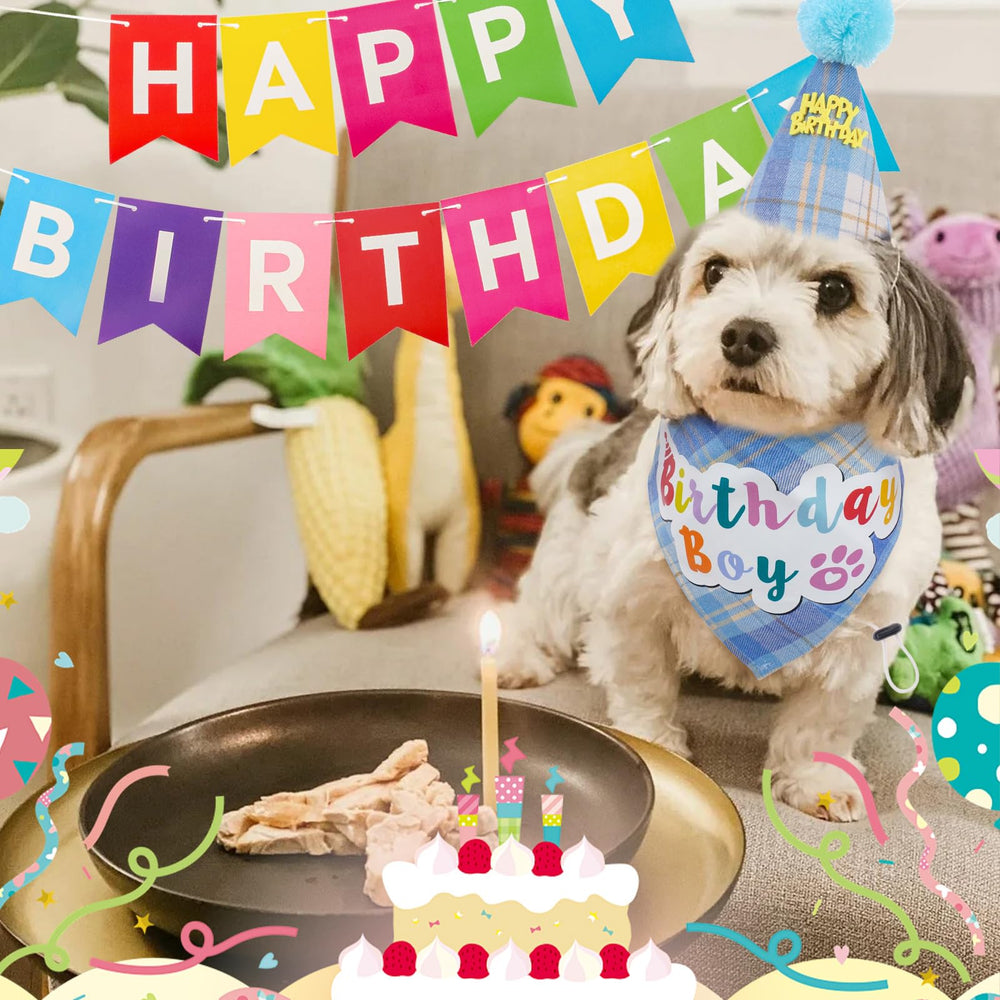 SCENEREAL cartel de cumpleaños para perro, decora la fiesta y celebra.