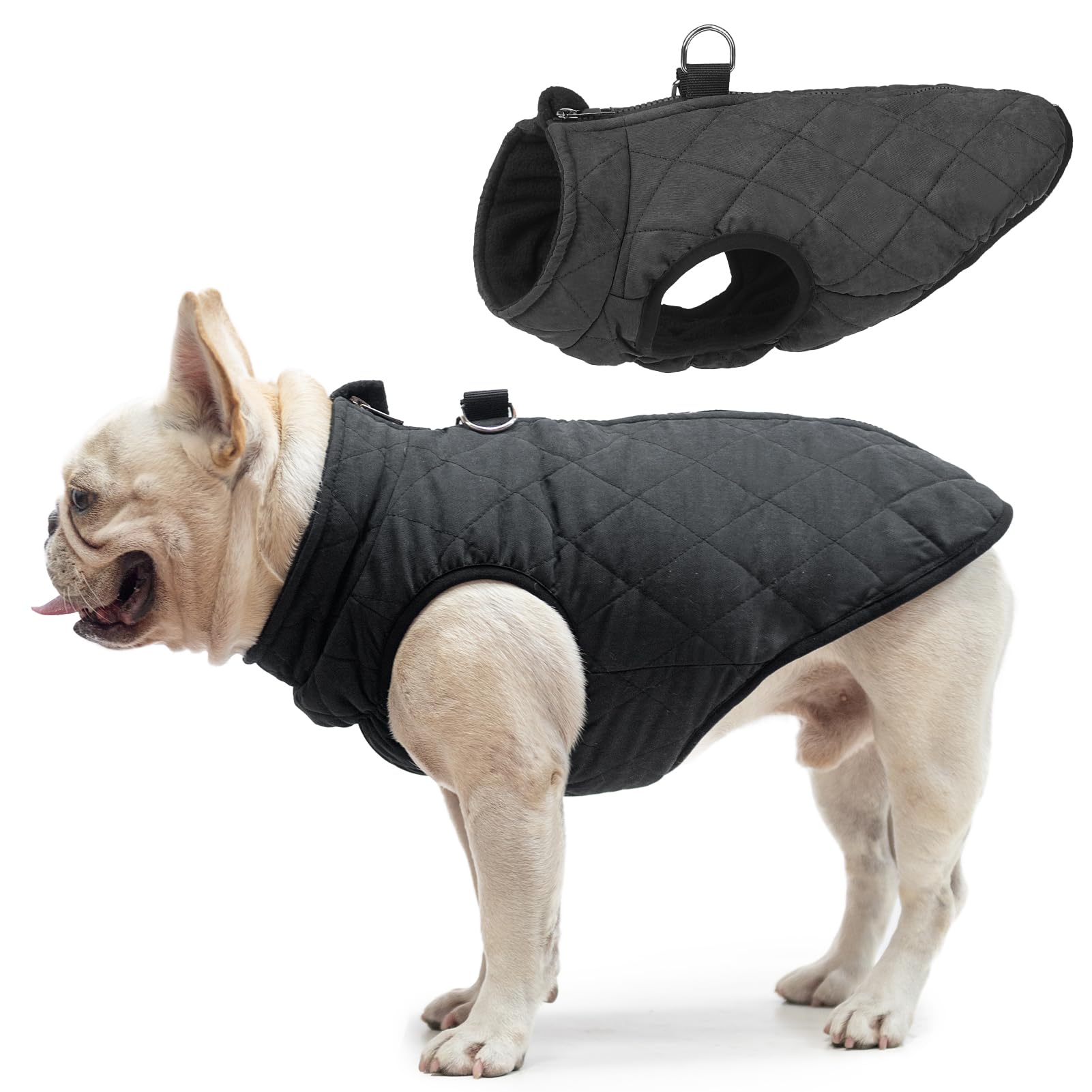 SCENEREAL chaleco invierno para perro con arnés integrado, ideal para paseos seguros.