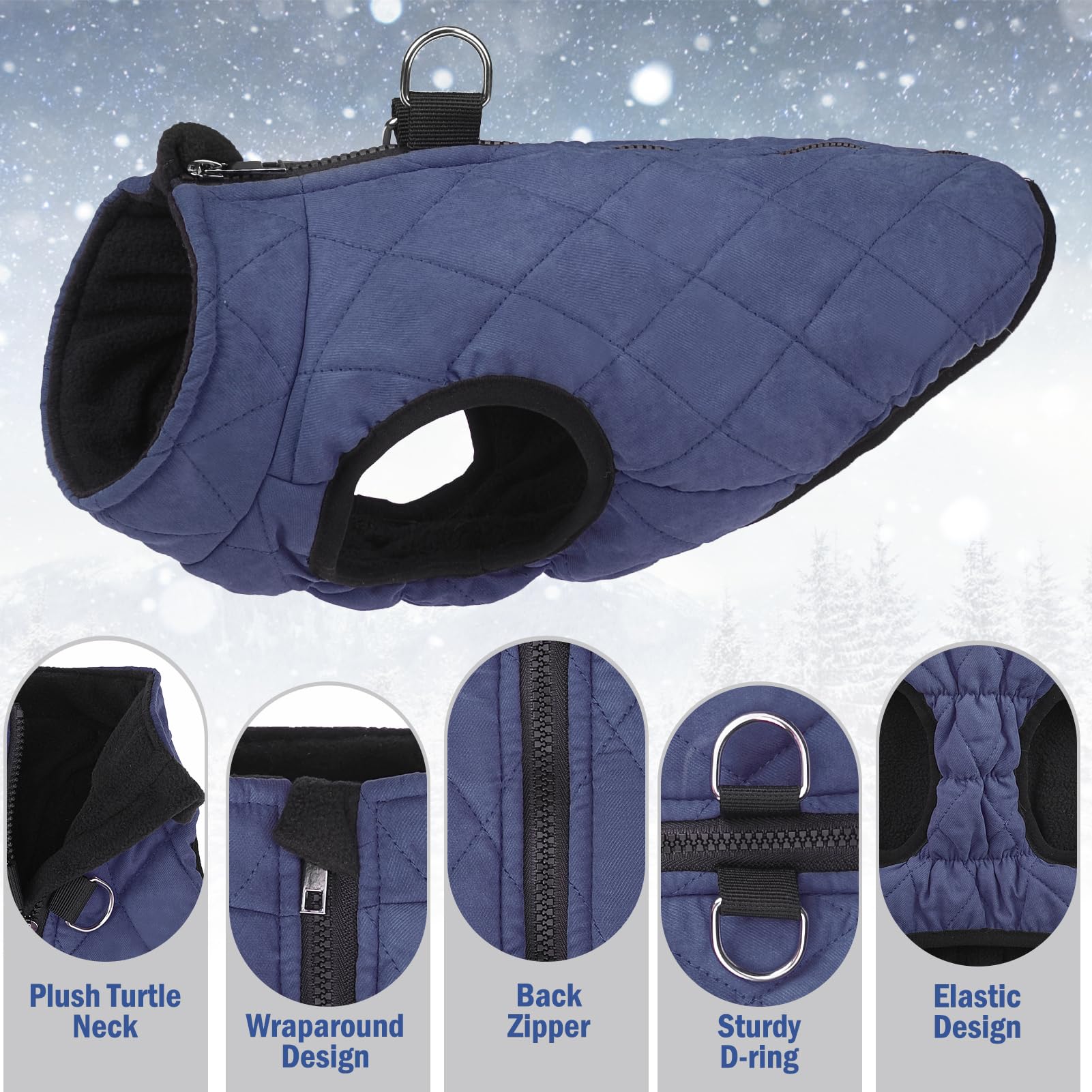 SCENEREAL chaleco perro forro polar doble lado, mayor calidez para días fríos.