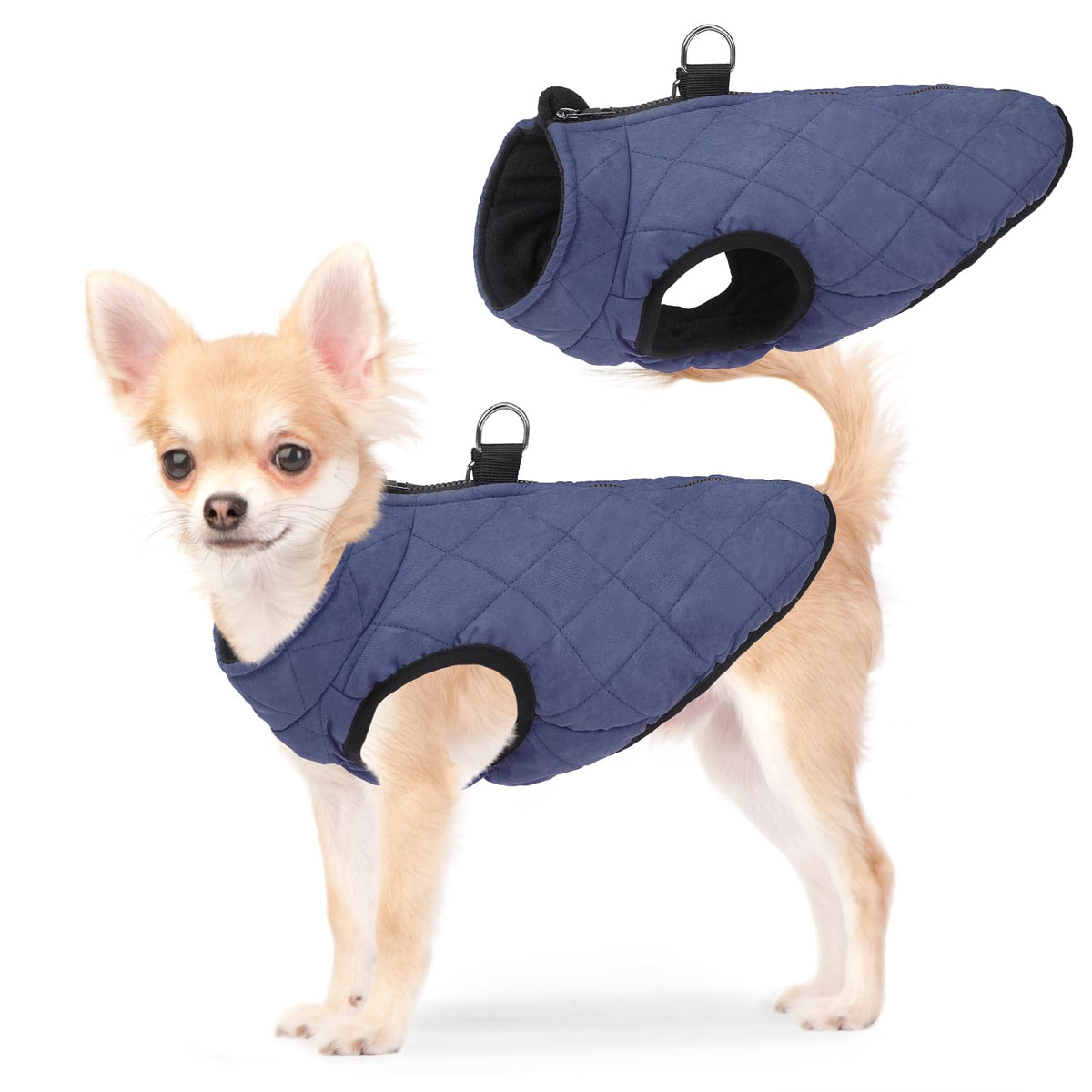 SCENEREAL chaleco perro invierno con arnés integrado, ideal para paseos seguros.