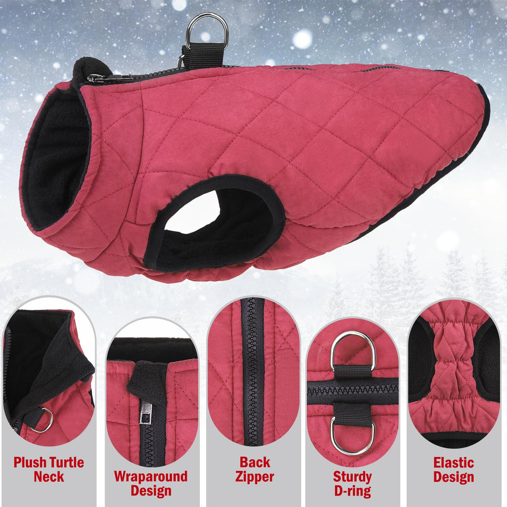 SCENEREAL chaleco-perro-invierno forro-polar doble mantiene al perro cálido.