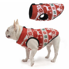 SCENEREAL chaleco para perro con forro polar cálido y diseño navideño, ideal para paseos.