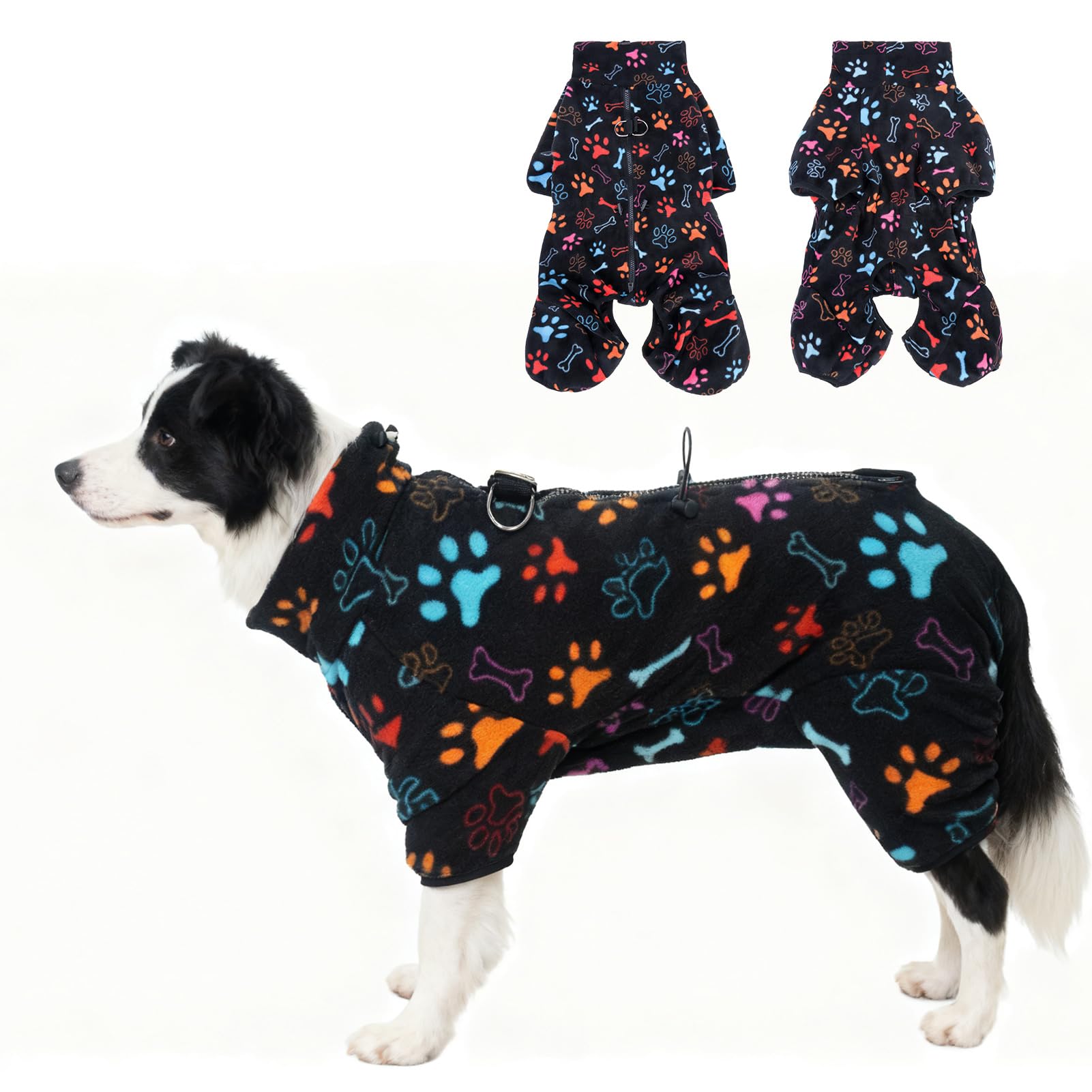 SCENEREAL chaqueta forro polar para perro con arnés incorporado, ideal para paseos seguros