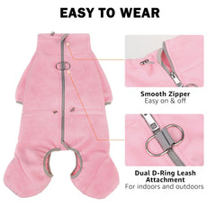SCENEREAL chaqueta de forro polar para perro con cierre trasero.