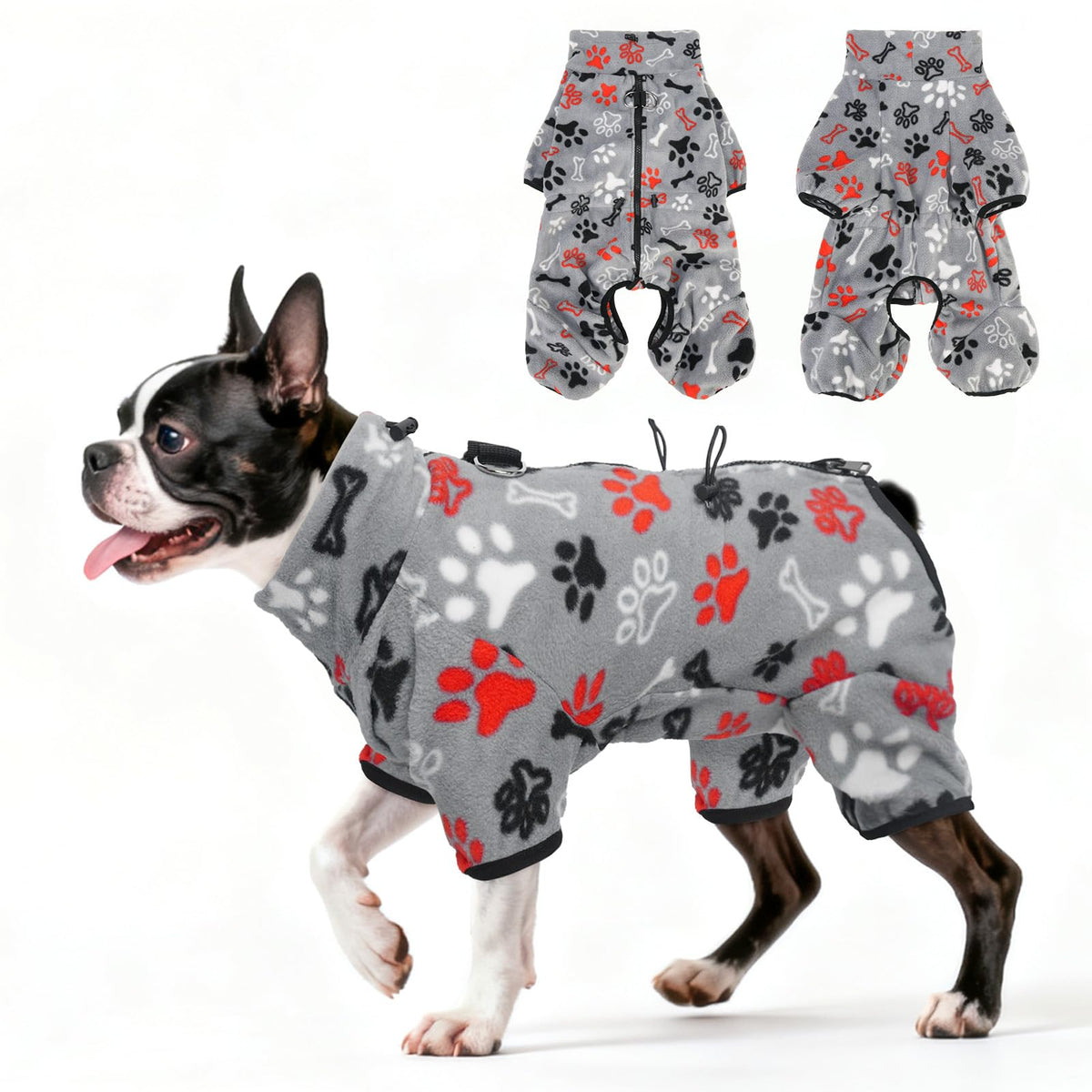 SCENEREAL chubasquero polar para perro con cuello ajustable, cómodo para paseos fríos.