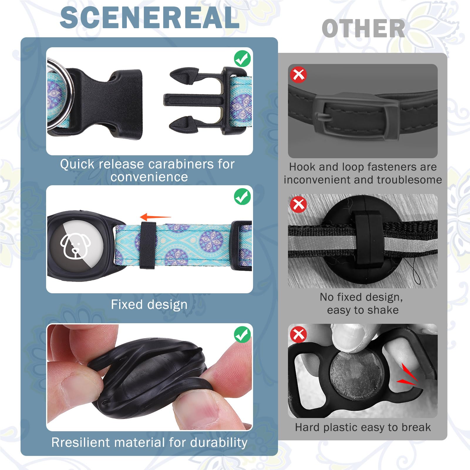 SCENEREAL clip de cierre estable para evitar balanceo del Airtag.