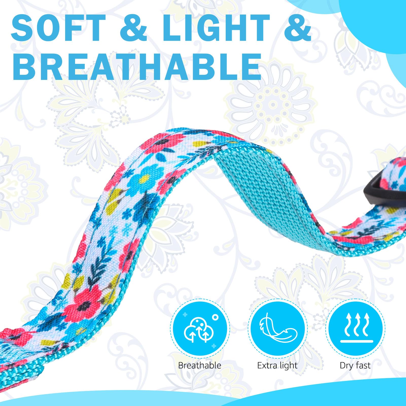 SCENEREAL collar airtag para perro mediano con flor azul, seguridad durante caminatas