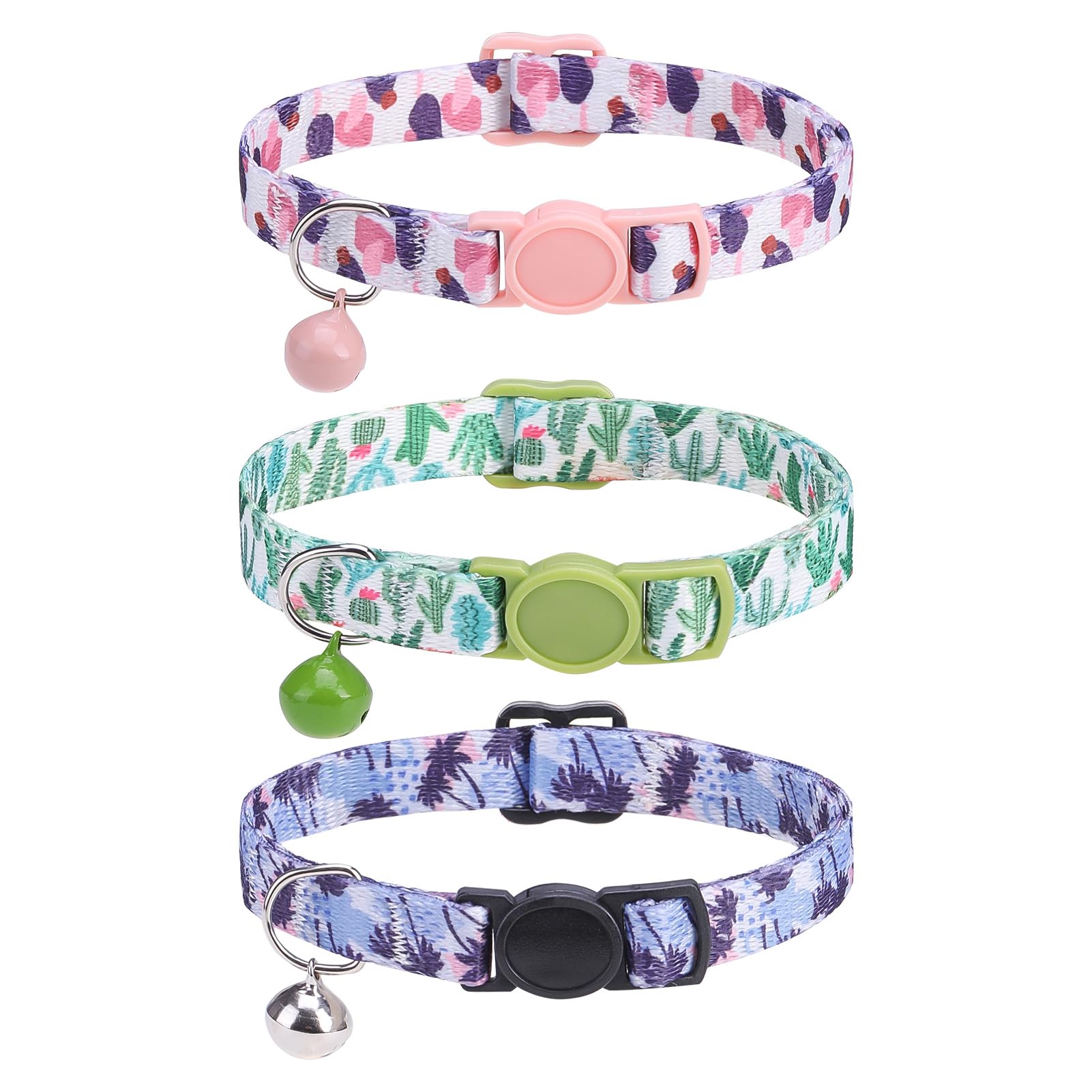 SCENEREAL collar para gatos con campanillas rosa para uso diario