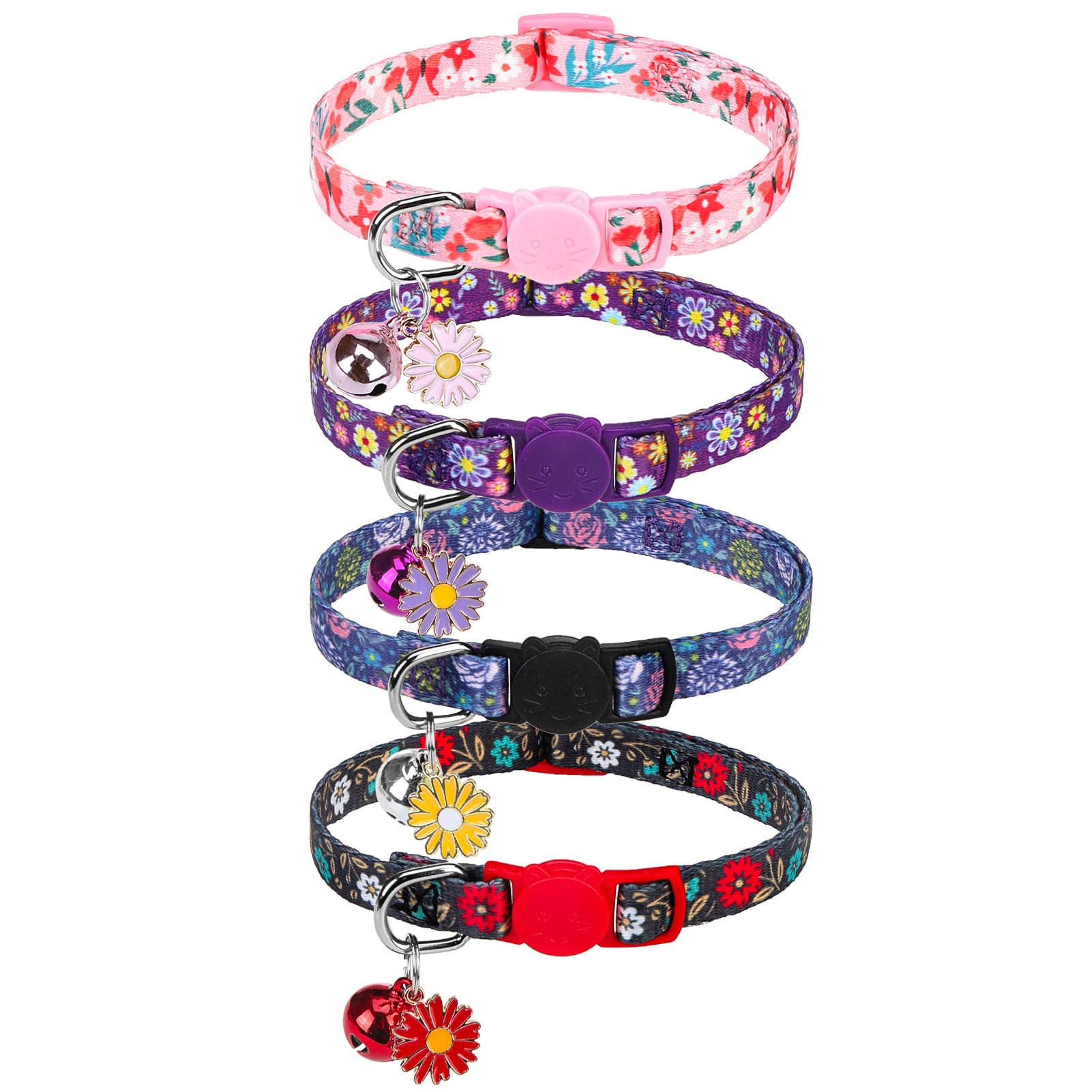 SCENEREAL collar para gatos con motivos florales, cuatro piezas para estilo primaveral.