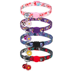 SCENEREAL collar para gatos con motivos florales, cuatro piezas para estilo primaveral.