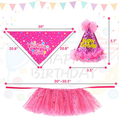 SCENEREAL Conjunto de cumpleaños para perro, look coordinado para fiestas
