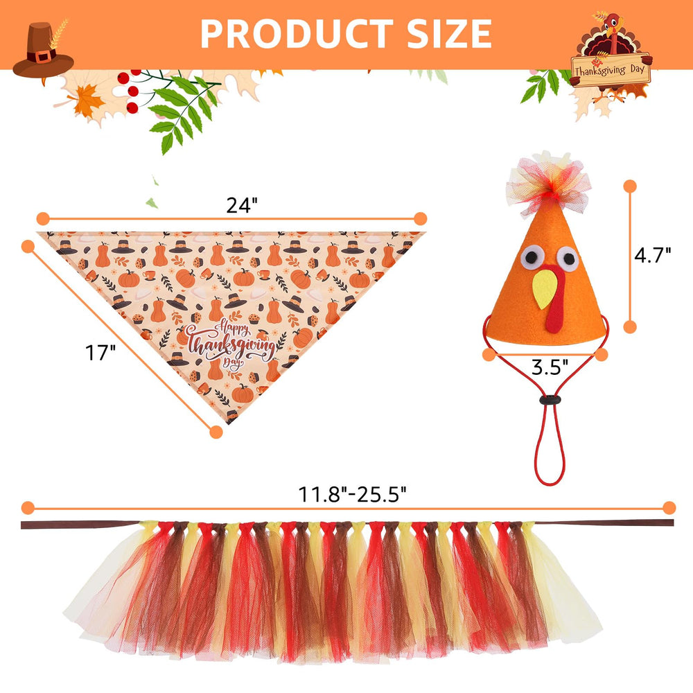 SCENEREAL conjunto para perro pavo otoño, look festivo ideal para fotos