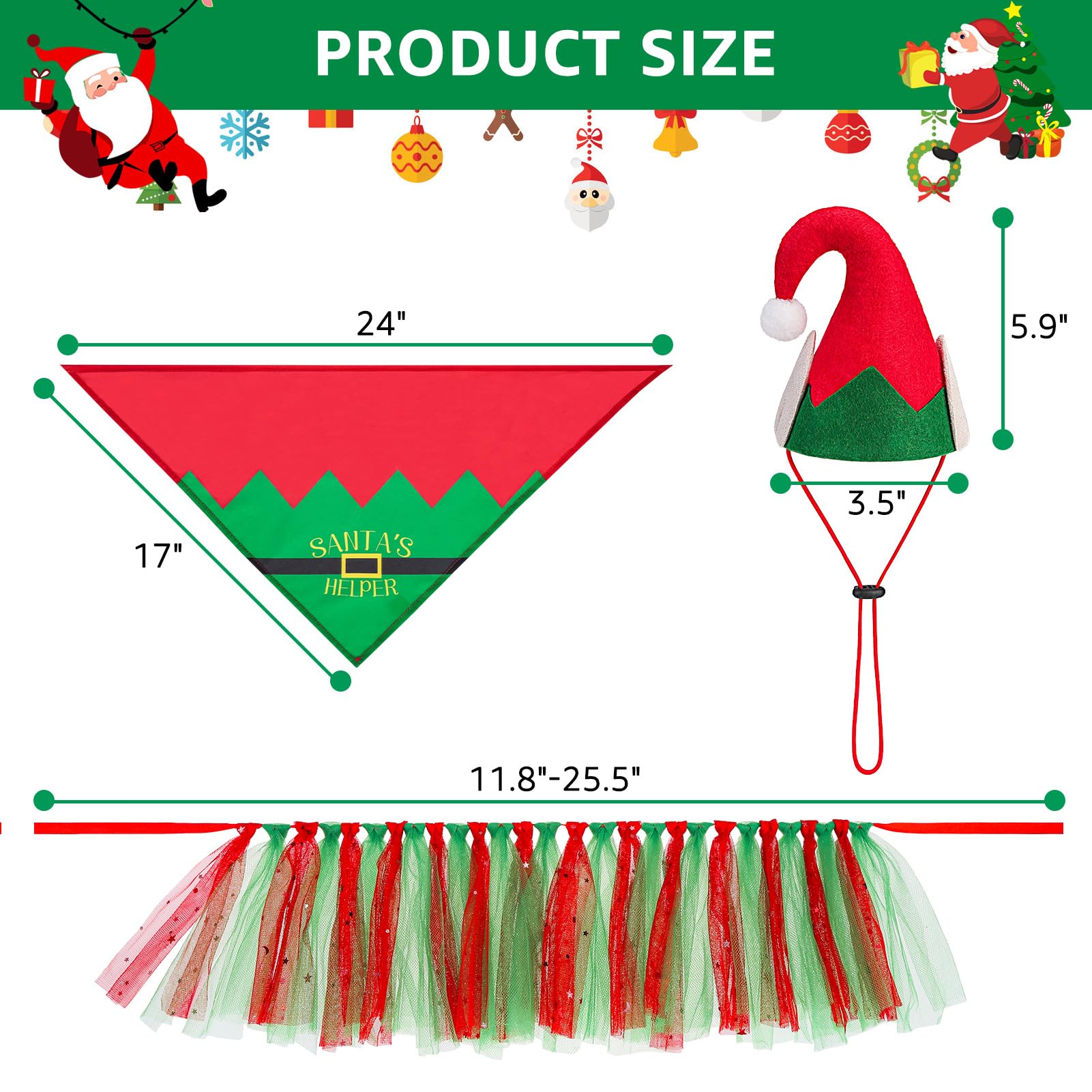 SCENEREAL disfraz completo para perro de Navidad, conjunto perfecto para celebraciones.