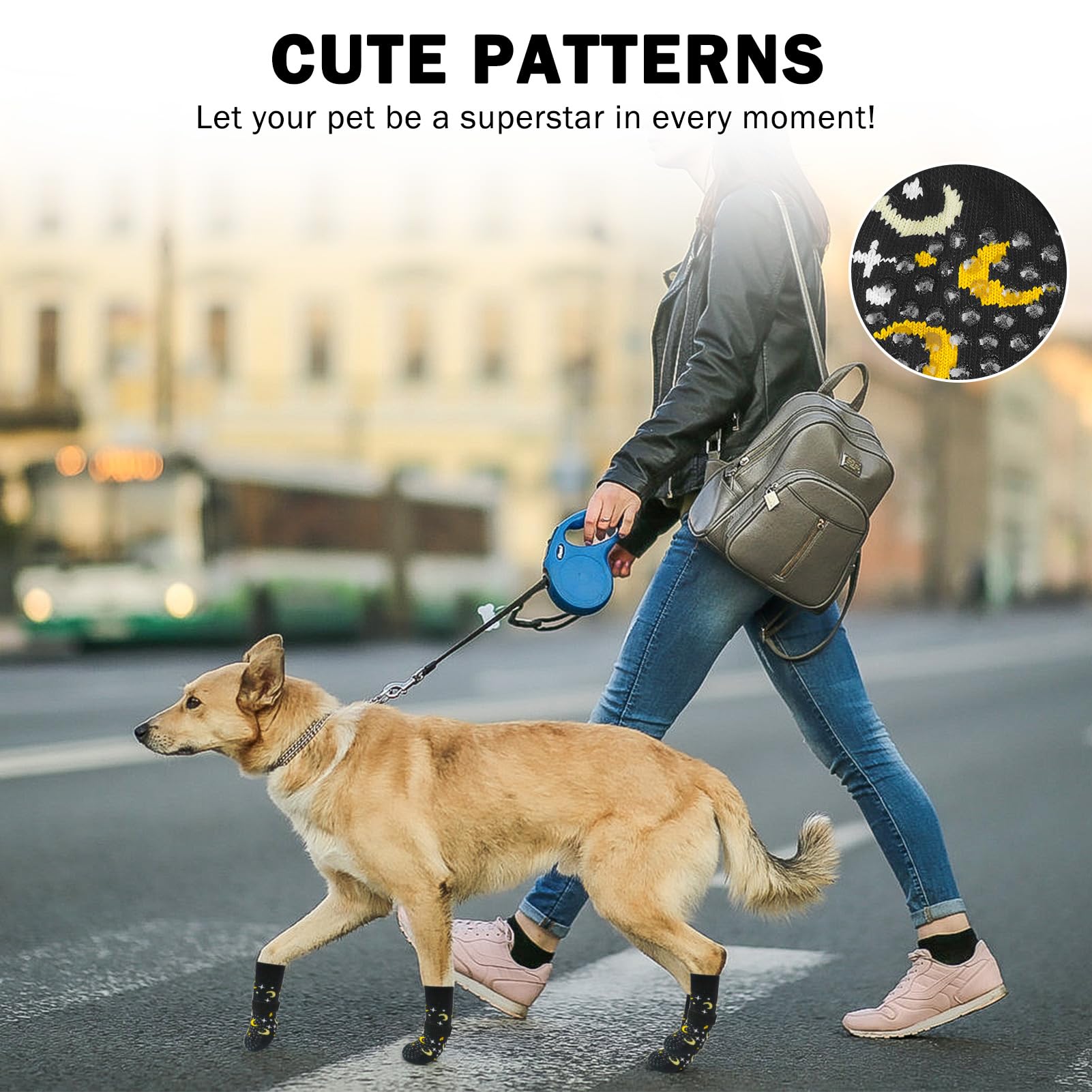 SCENEREAL calcetas para perros de todas las tallas, cómodas