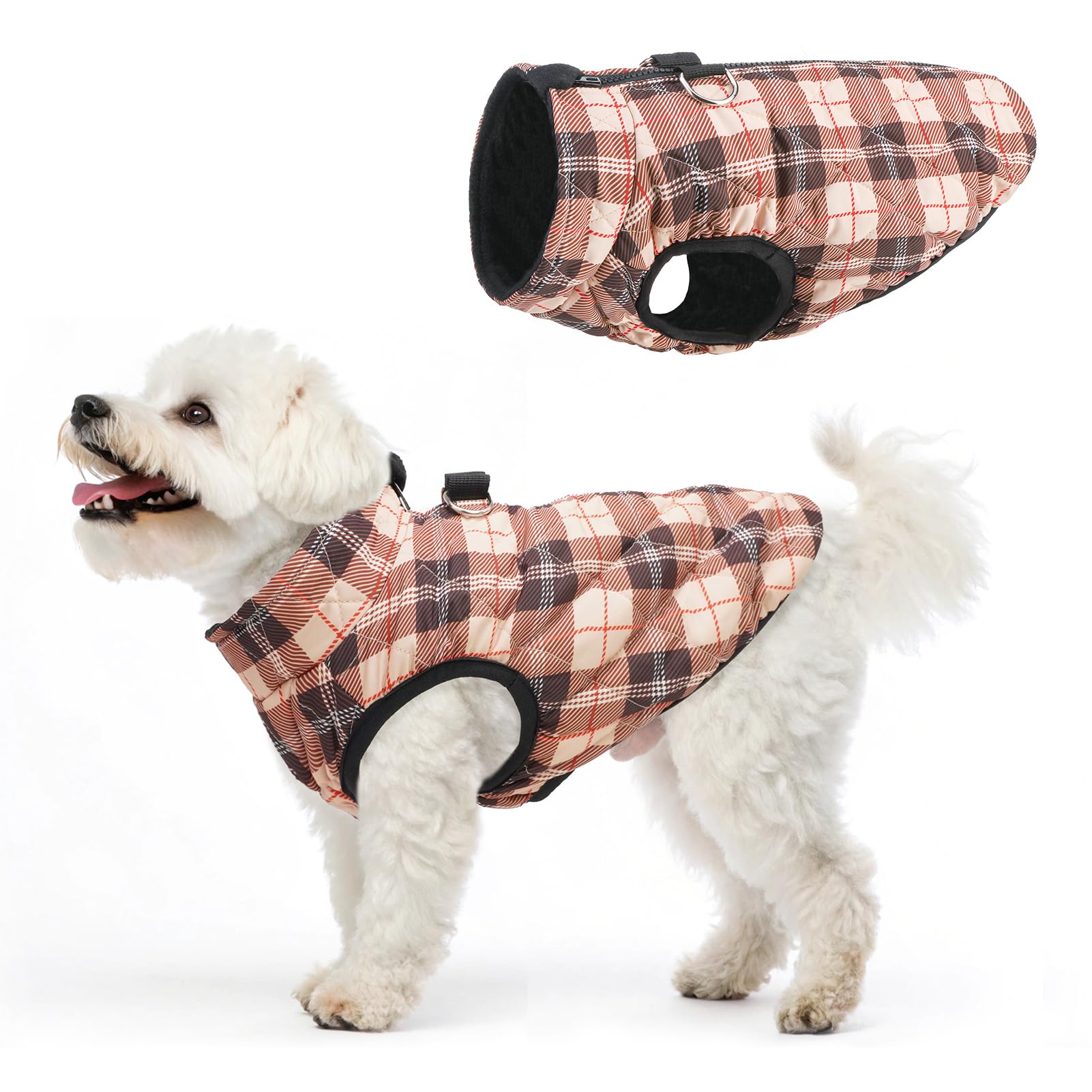 SCENEREAL abrigo-invierno-perro con arnés-integrado, ideal para paseos seguros.