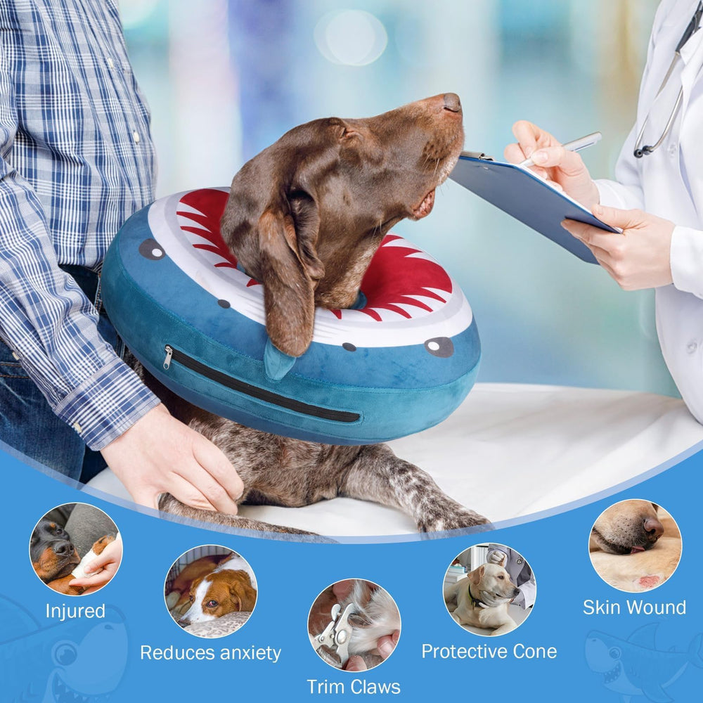 SCENEREAL dona inflable collar perro talla pequeña cómodo para uso diario
