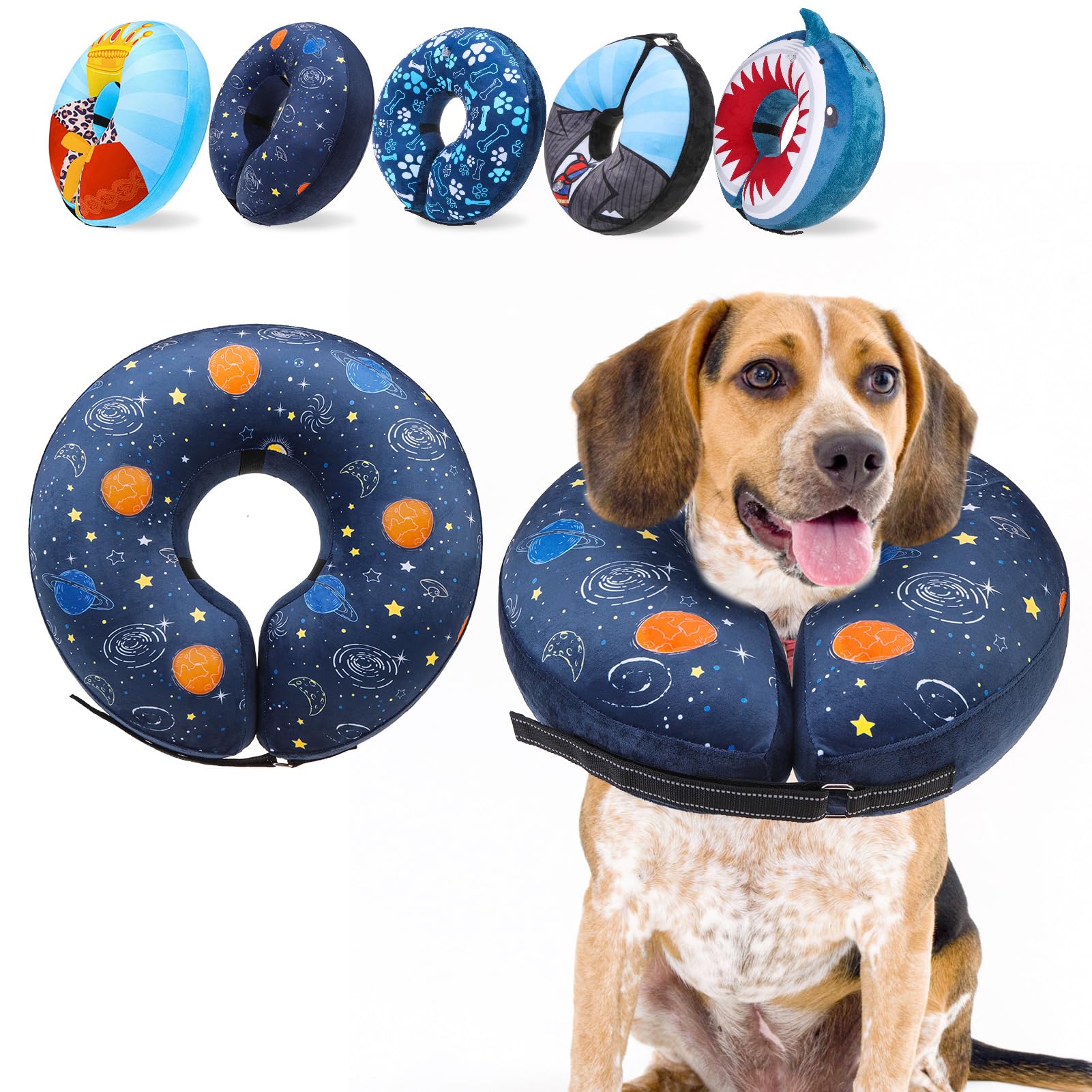 SCENEREAL Donut Collar Inflable para perro, uso diario cómodo durante la recuperación.