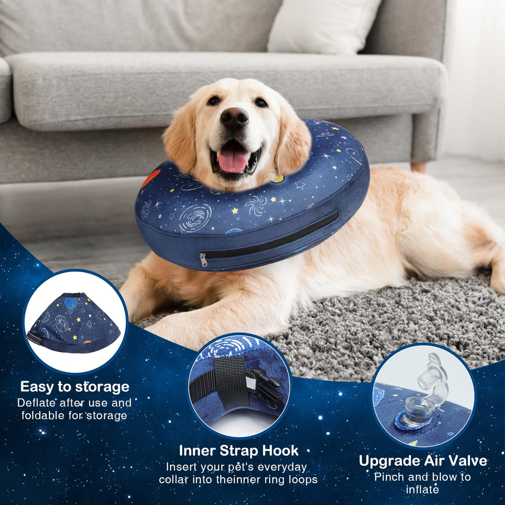 SCENEREAL Donut Collar protege heridas sin incomodar durante el descanso.