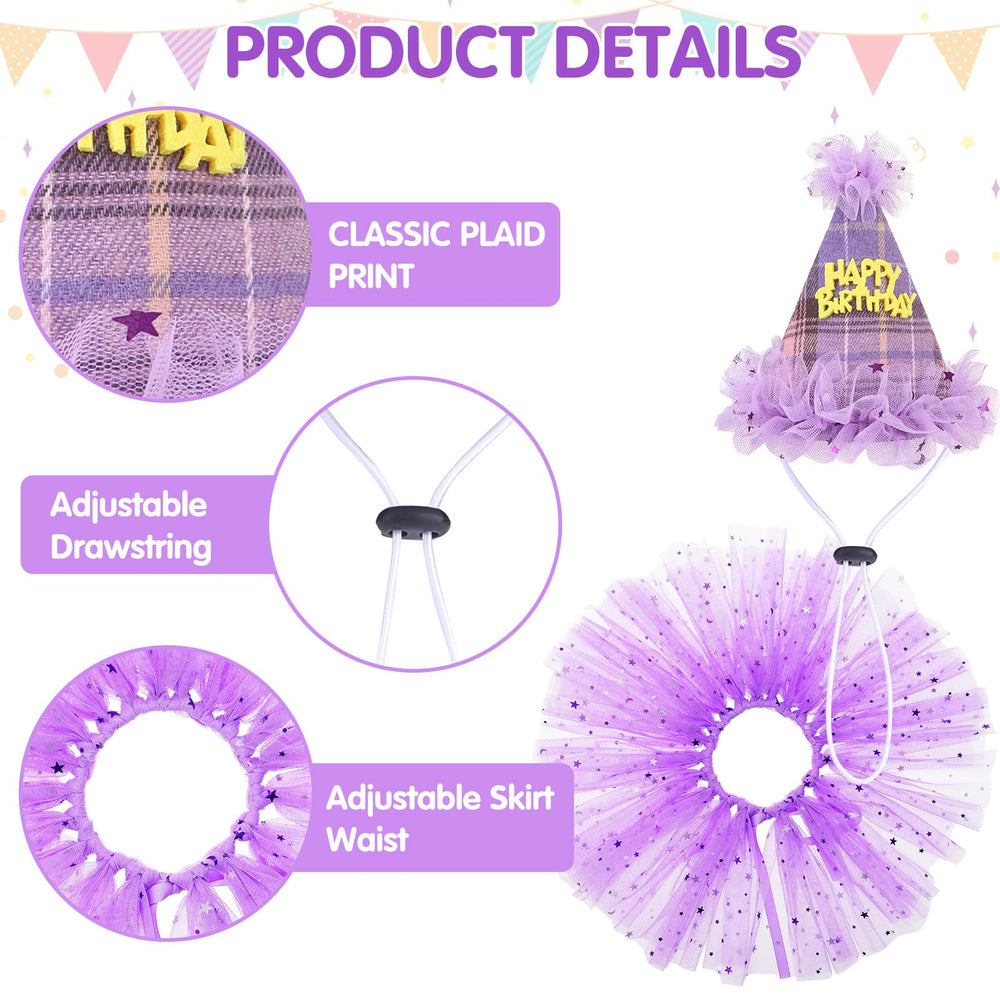 SCENEREAL estampado cuadros morado para perro, estilo festivo para ocasiones especiales