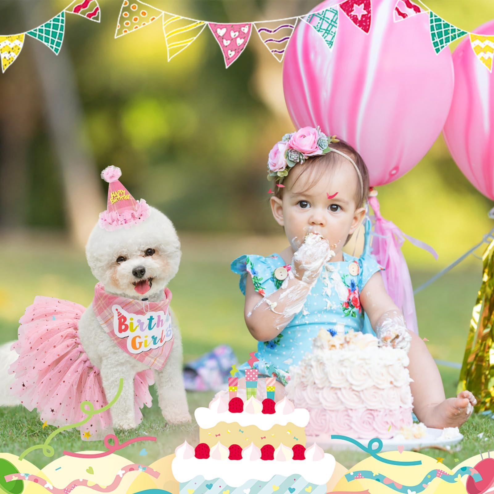 SCENEREAL opción de foto festiva para perros pequeños