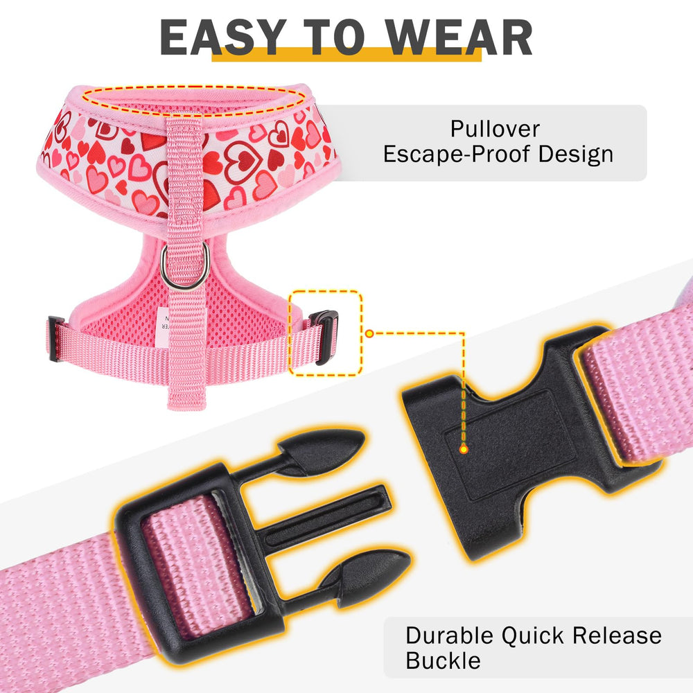 SCENEREAL correa para perro pequeño con corazones, control cómodo en caminatas.