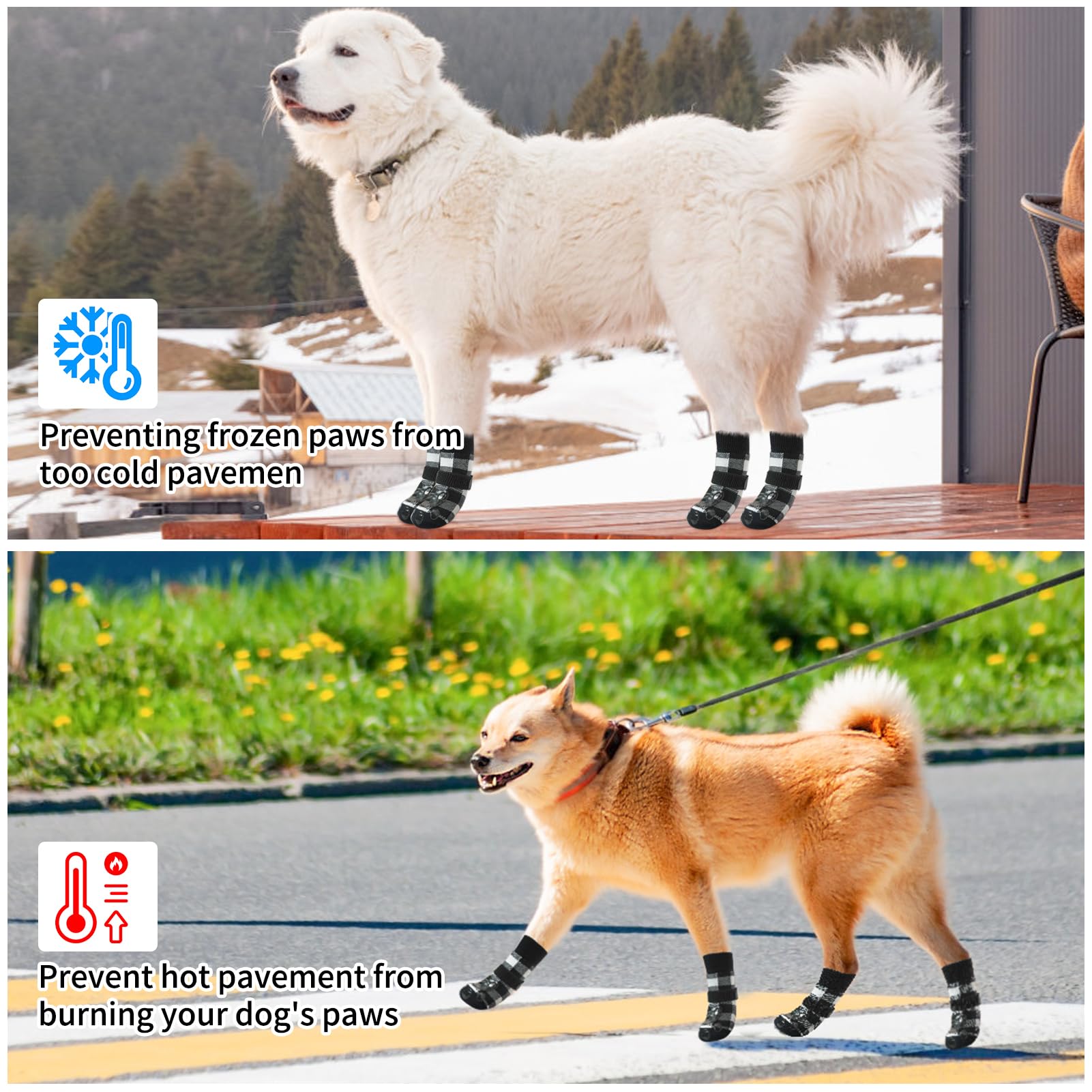 SCENEREAL material transpirable y elástico, mantiene patas cálidas sin irritación.